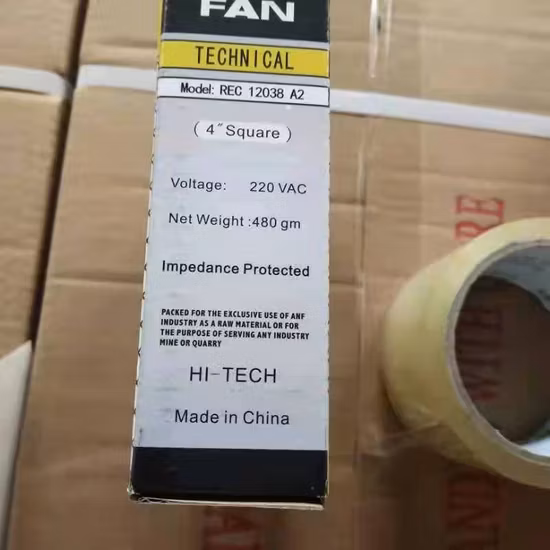 Ventola quadrata di scarico della mini ventola di raffreddamento assiale AC DC 120 * 120 * 38